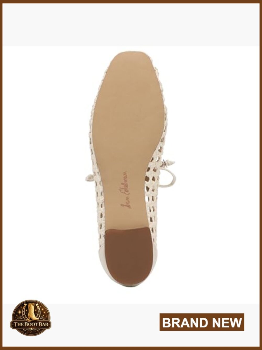 Woven Mary Jane Ballet Flats with Bow Detail Slip-On Square Toe - Picture 4 of 7